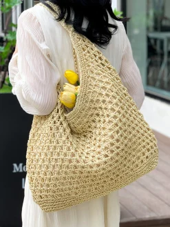 Elena Handbags Straw Woven Tote