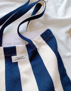 Elena Handbags Striped Cotton Canvas Shoulder Bag