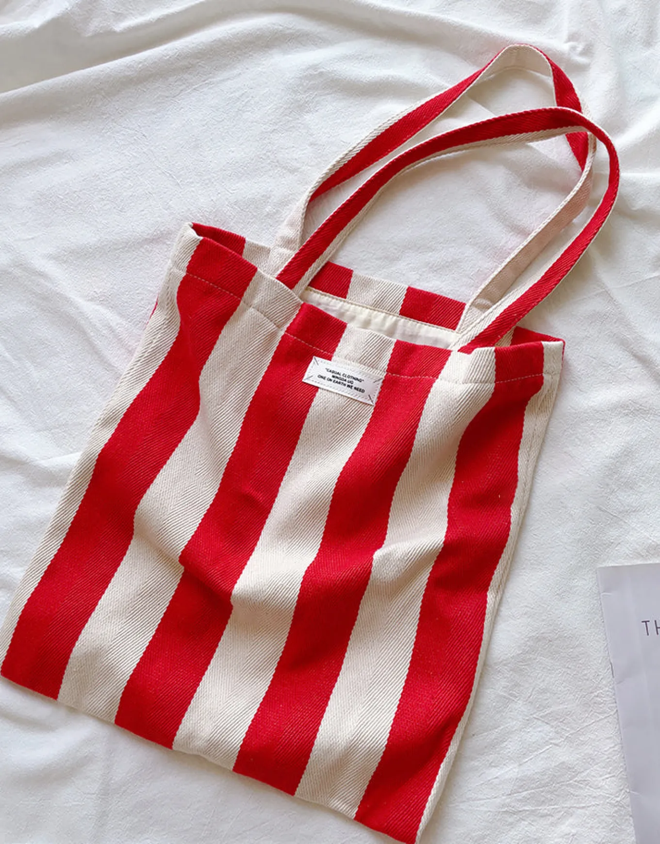 Elena Handbags Striped Cotton Canvas Shoulder Bag