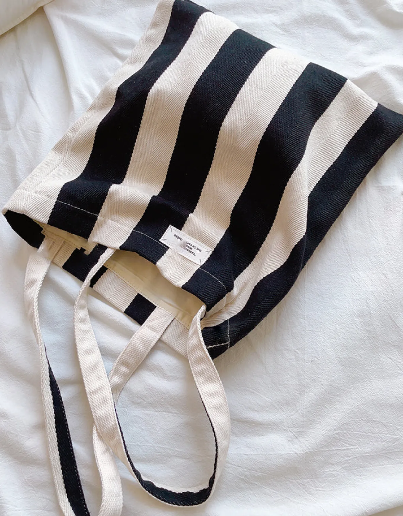 Elena Handbags Striped Cotton Canvas Shoulder Bag
