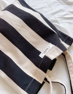 Elena Handbags Striped Cotton Canvas Shoulder Bag