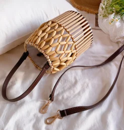 Elena Handbags Summer Bamboo Bucket Shoulder Purse