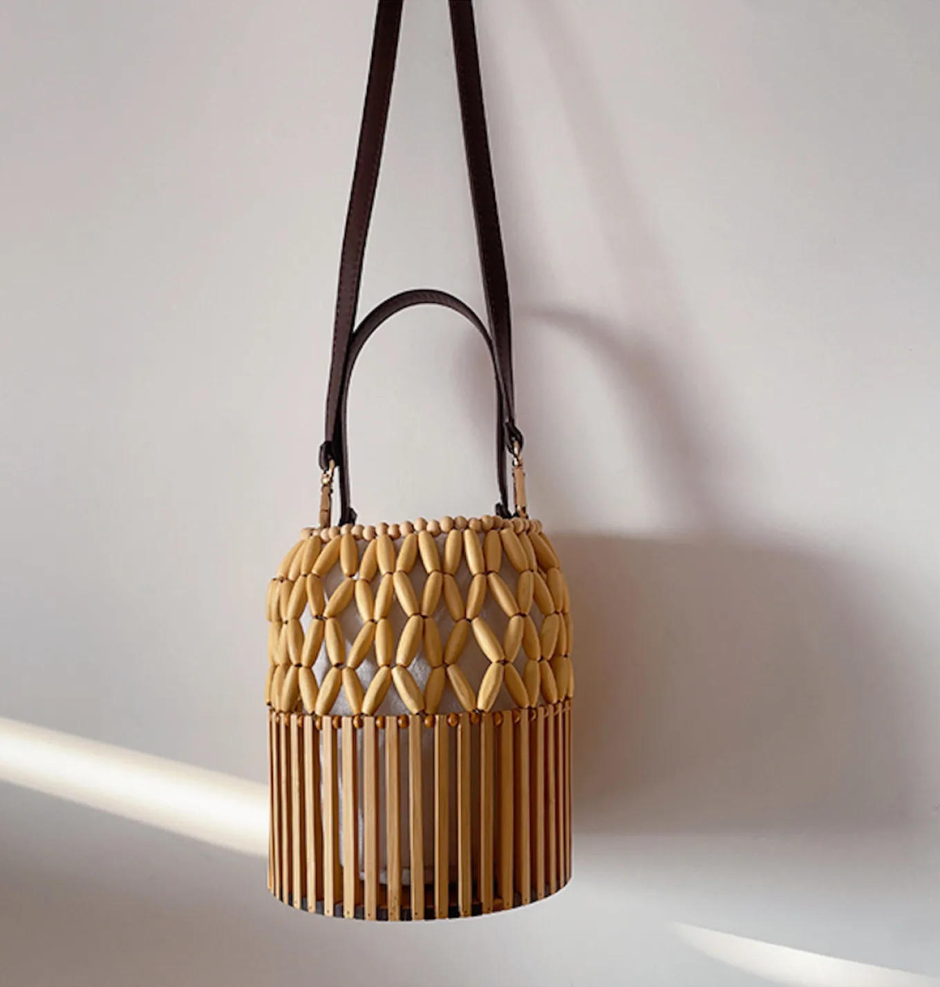Elena Handbags Summer Bamboo Bucket Shoulder Purse
