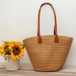 Elena Handbags Summer Basket Tote Bag