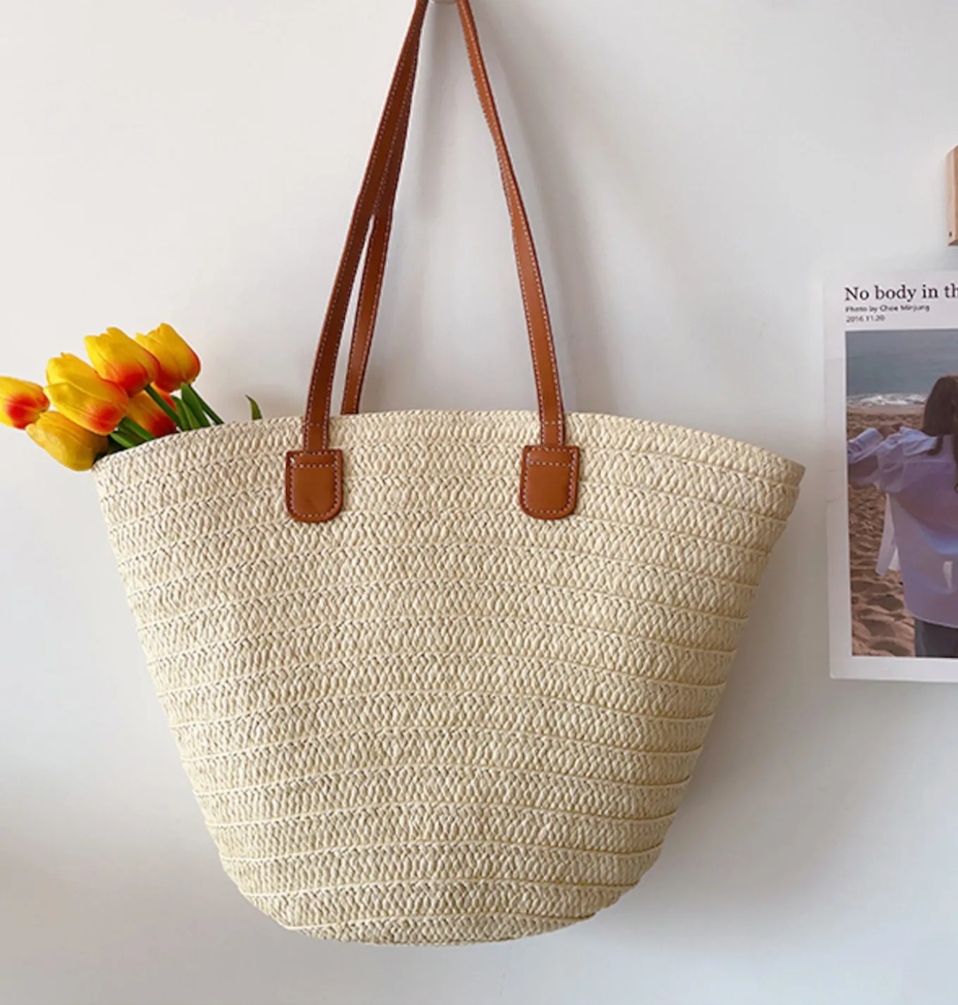 Elena Handbags Summer Basket Tote Bag