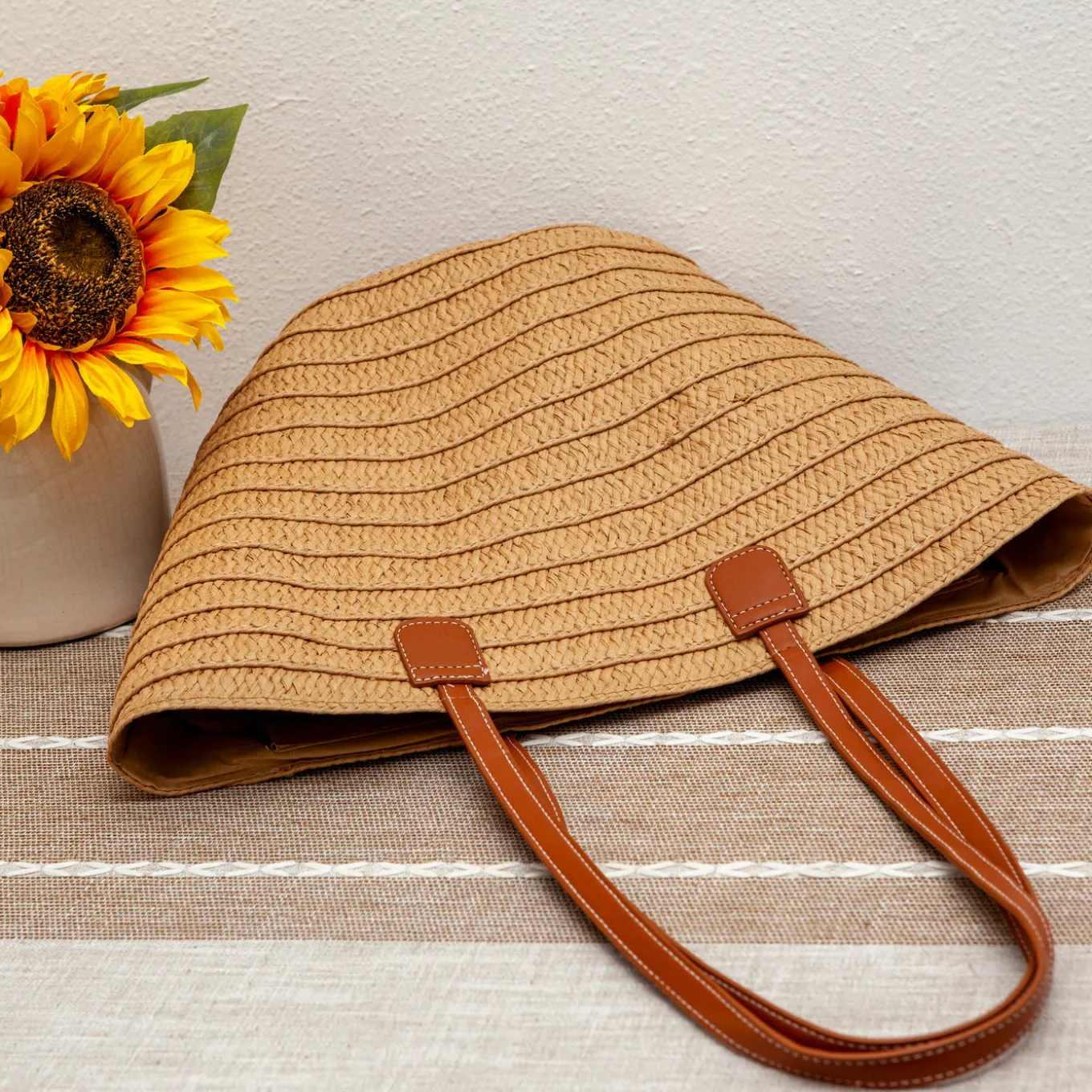 Elena Handbags Summer Basket Tote Bag