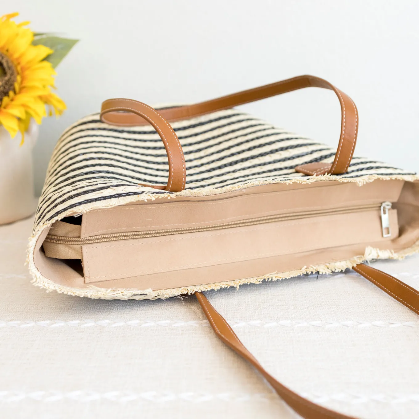 Elena Handbags Summer Basket Tote Bag