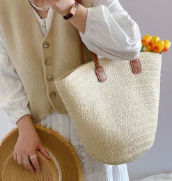 Elena Handbags Summer Basket Tote Bag