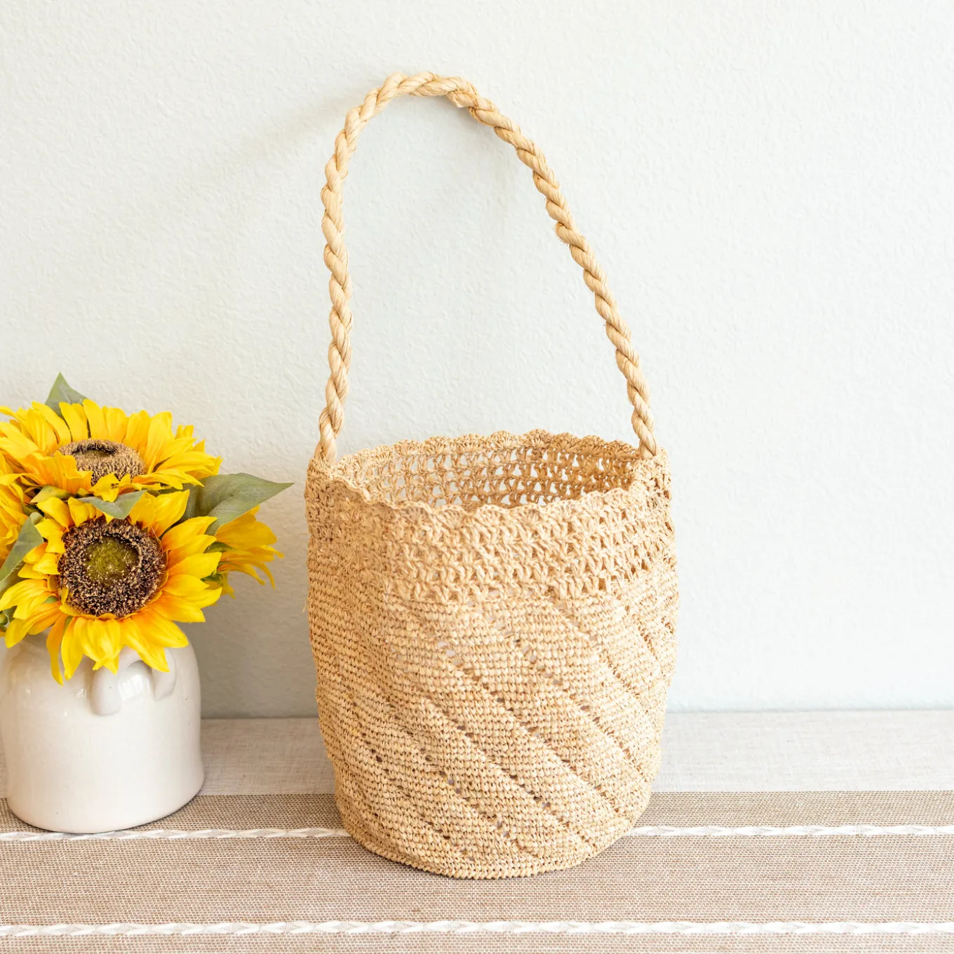 Elena Handbags Summer Fashion Raffia Basket Bag