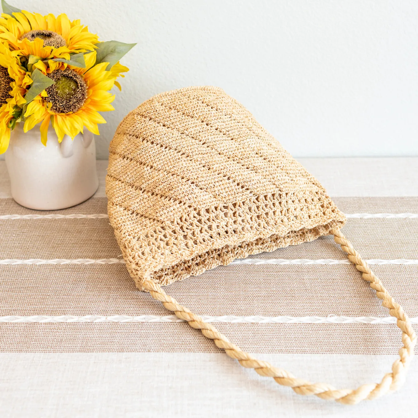 Elena Handbags Summer Fashion Raffia Basket Bag