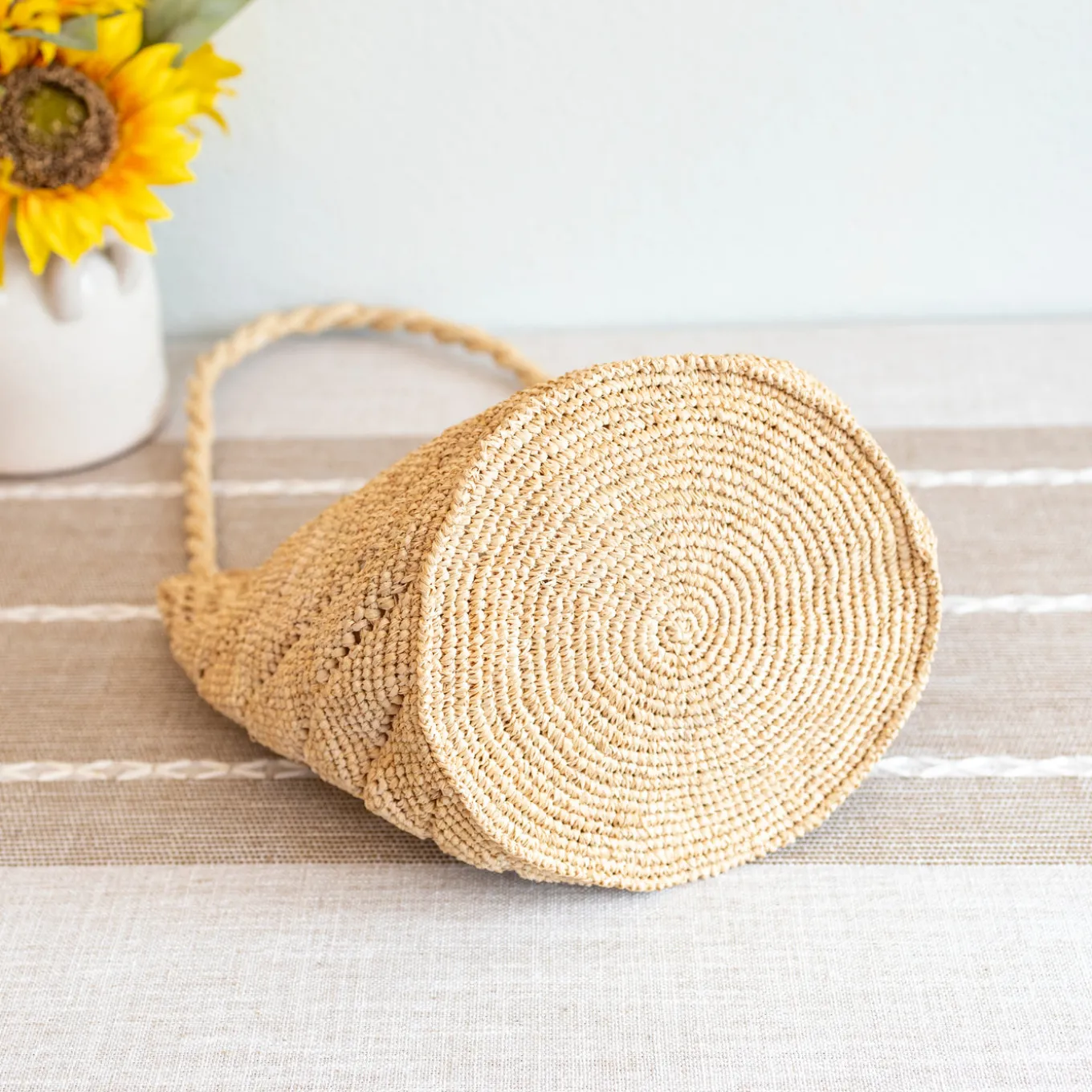 Elena Handbags Summer Fashion Raffia Basket Bag