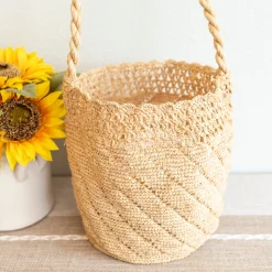 Elena Handbags Summer Fashion Raffia Basket Bag