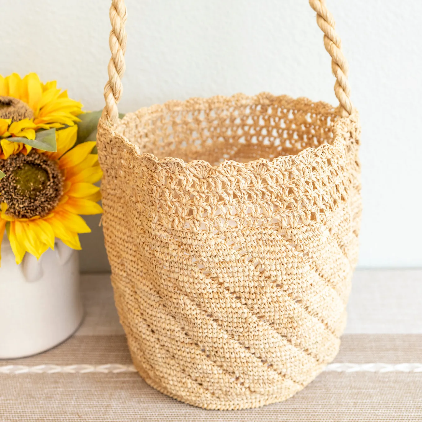 Elena Handbags Summer Fashion Raffia Basket Bag