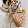 Elena Handbags Summer Straw Basket Summer Tote