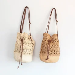 Elena Handbags Summer Straw Bucket Bag Fashion Shoulder Bag
