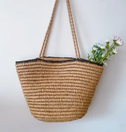 Elena Handbags Summer Straw Basket Summer Tote