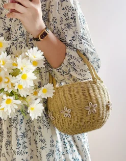 Elena Handbags Summer Straw Basket Bag