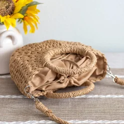 Elena Handbags Summer Straw Basket Bag