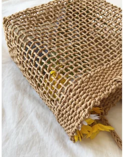 Elena Handbags Summer Straw Beach Basket Tote