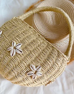 Elena Handbags Summer Straw Basket Bag
