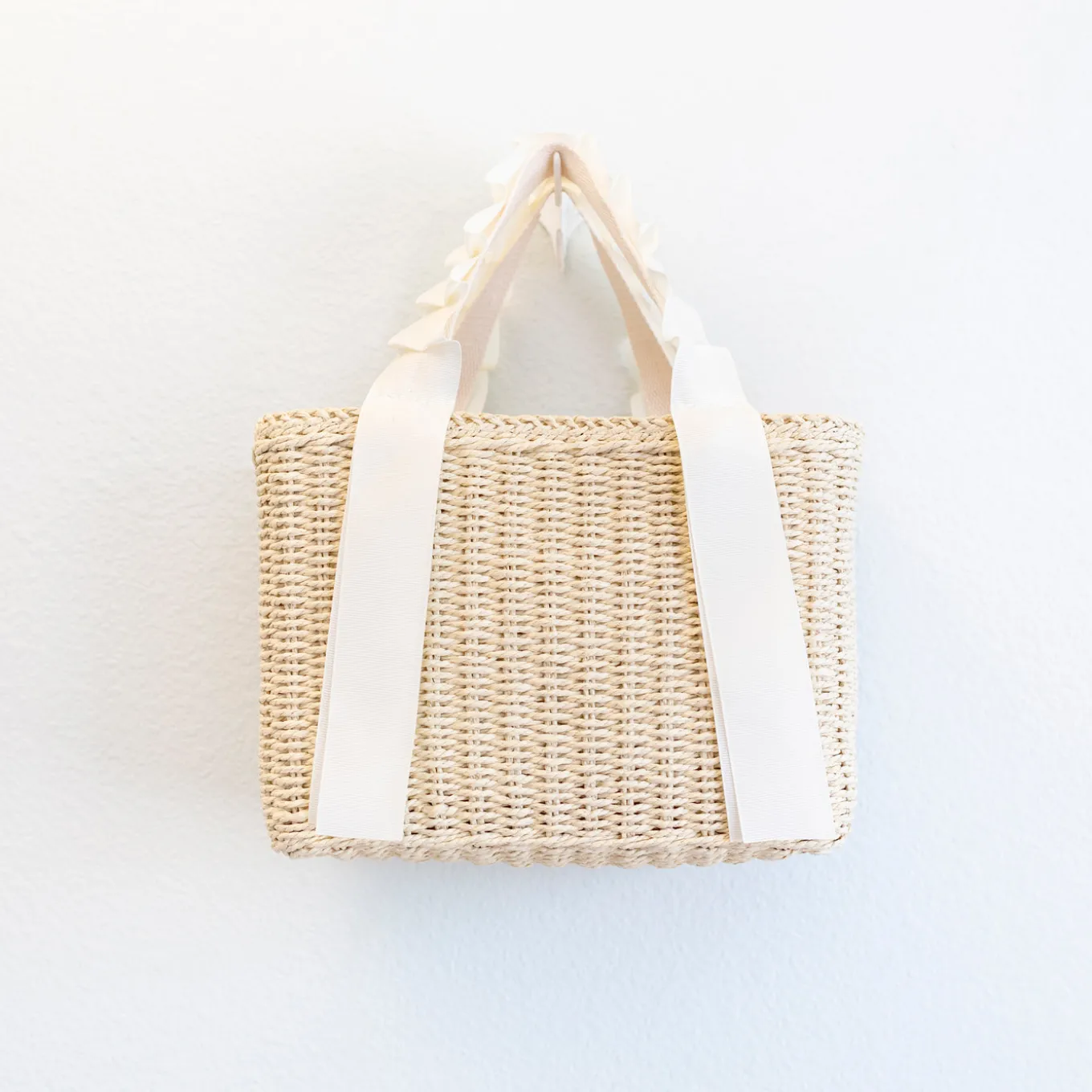 Elena Handbags Summer Straw Beach Basket Handbag