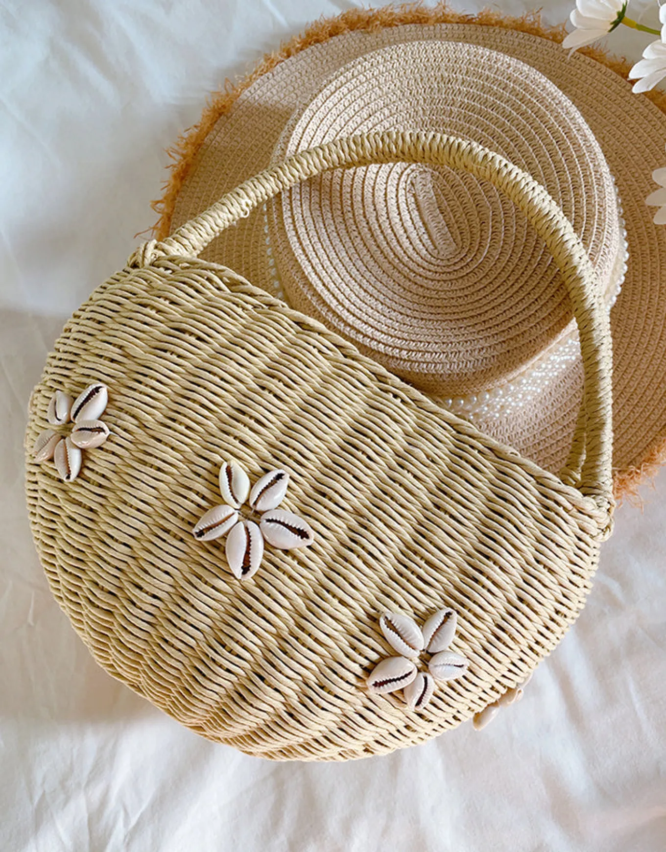 Elena Handbags Summer Straw Basket Bag