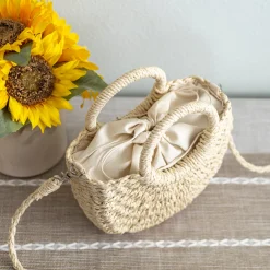 Elena Handbags Summer Straw Basket Bag