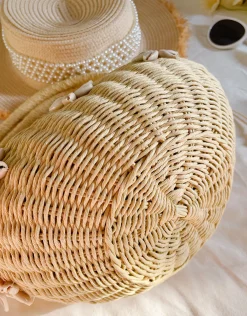 Elena Handbags Summer Straw Basket Bag