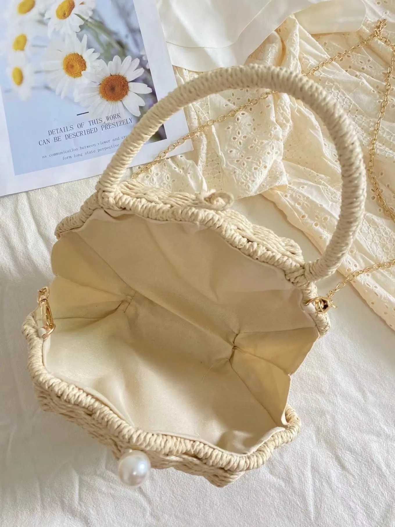 Elena Handbags Summer Straw Shell Shape Shoulder Purse