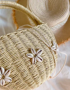 Elena Handbags Summer Straw Basket Bag