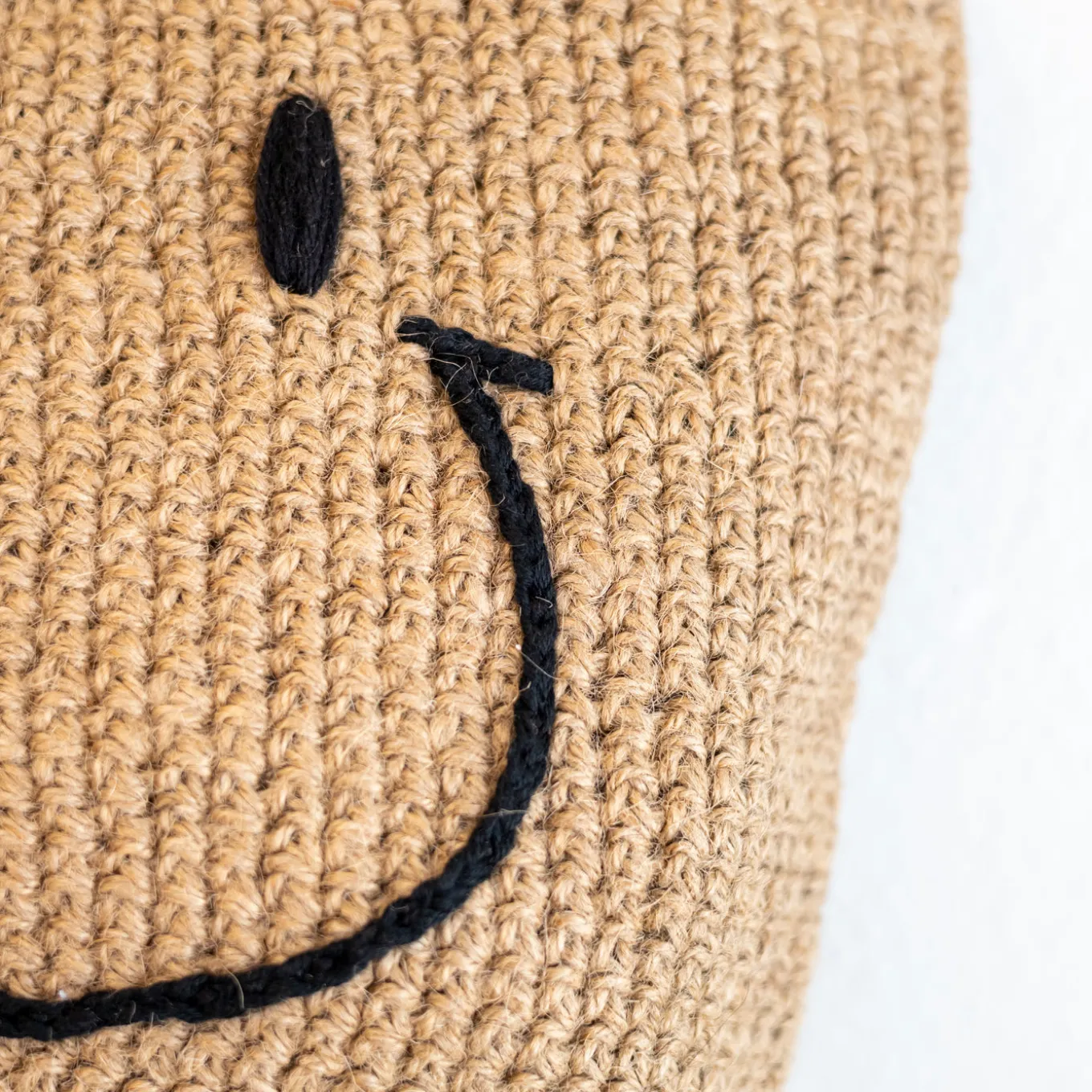 Elena Handbags Twine Woven Smiley Face Bag