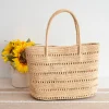 Elena Handbags Women's Large Soft Raffia Woven Summer Straw Tote