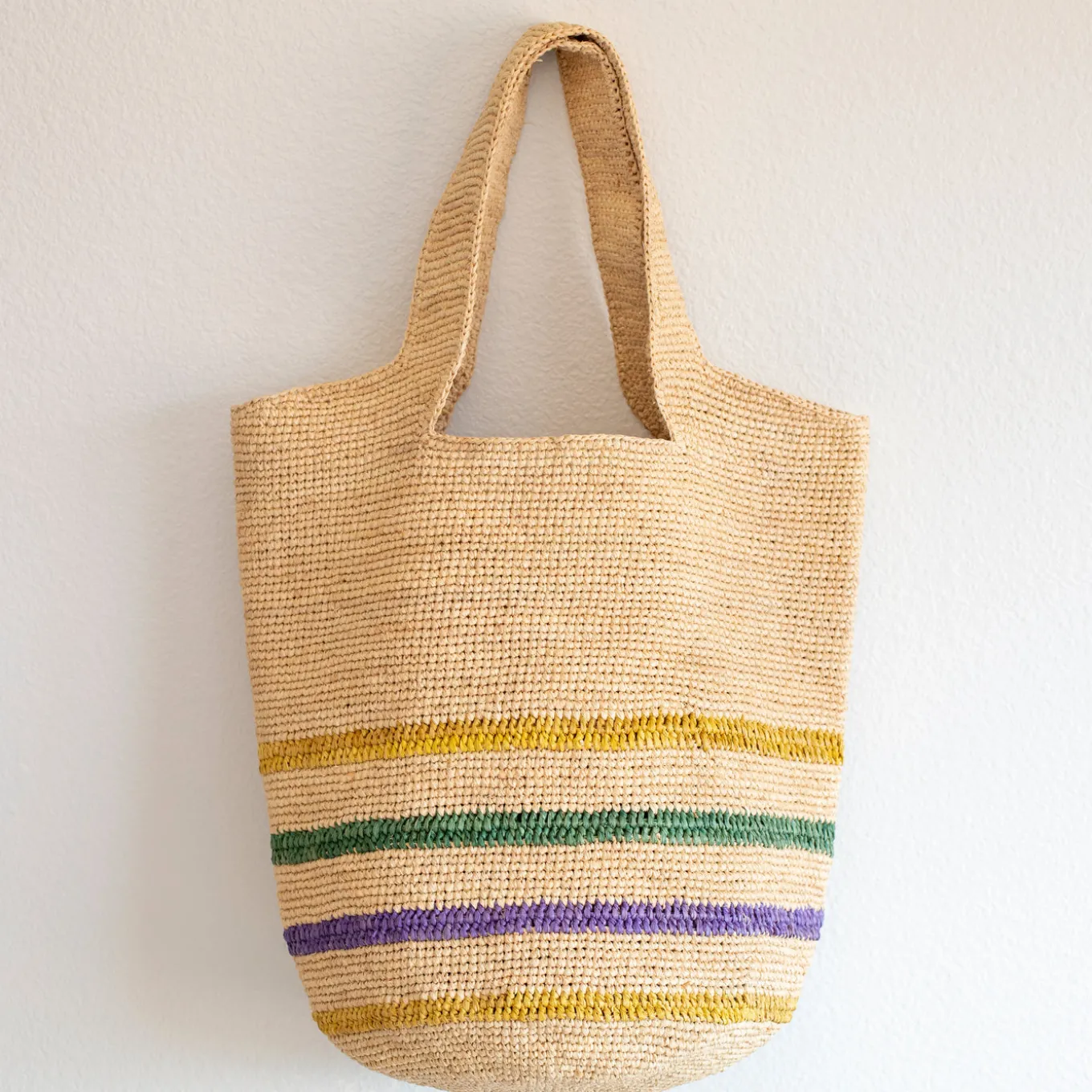 Elena Handbags Women's Large Soft Raffia Woven Summer Straw Tote