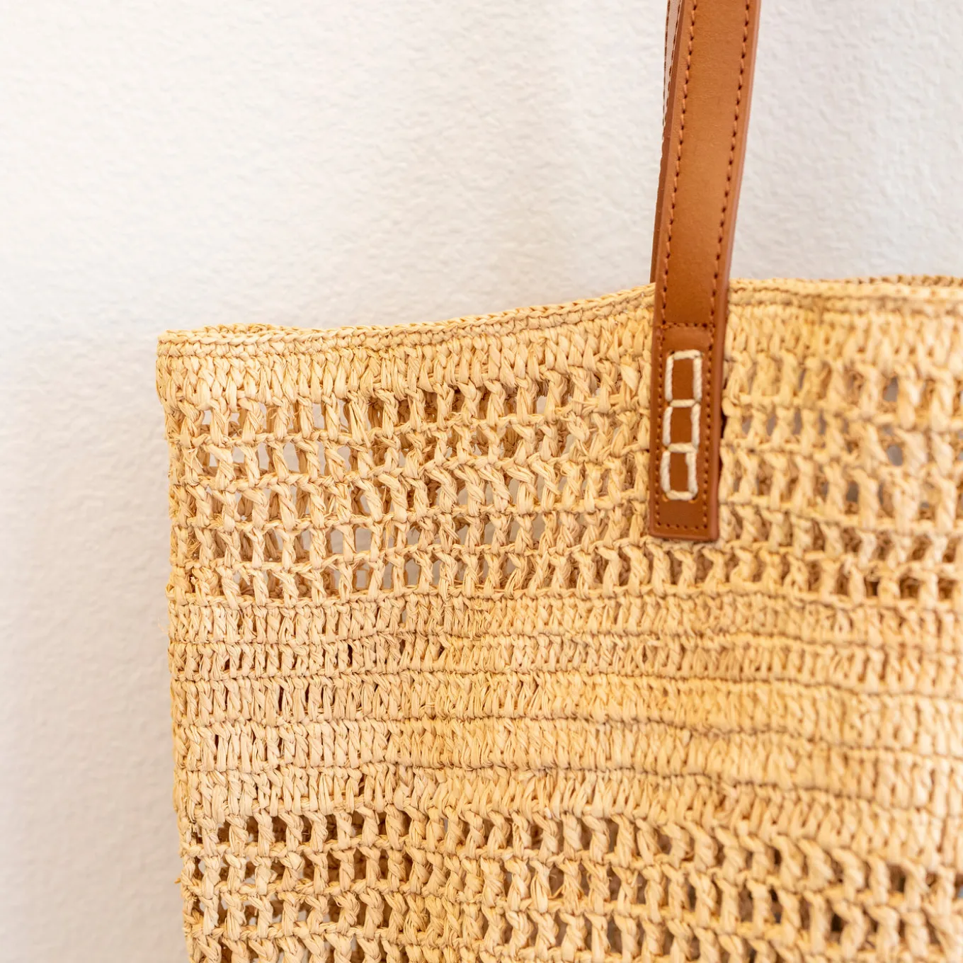 Elena Handbags Women's Large Soft Raffia Woven Summer Straw Tote