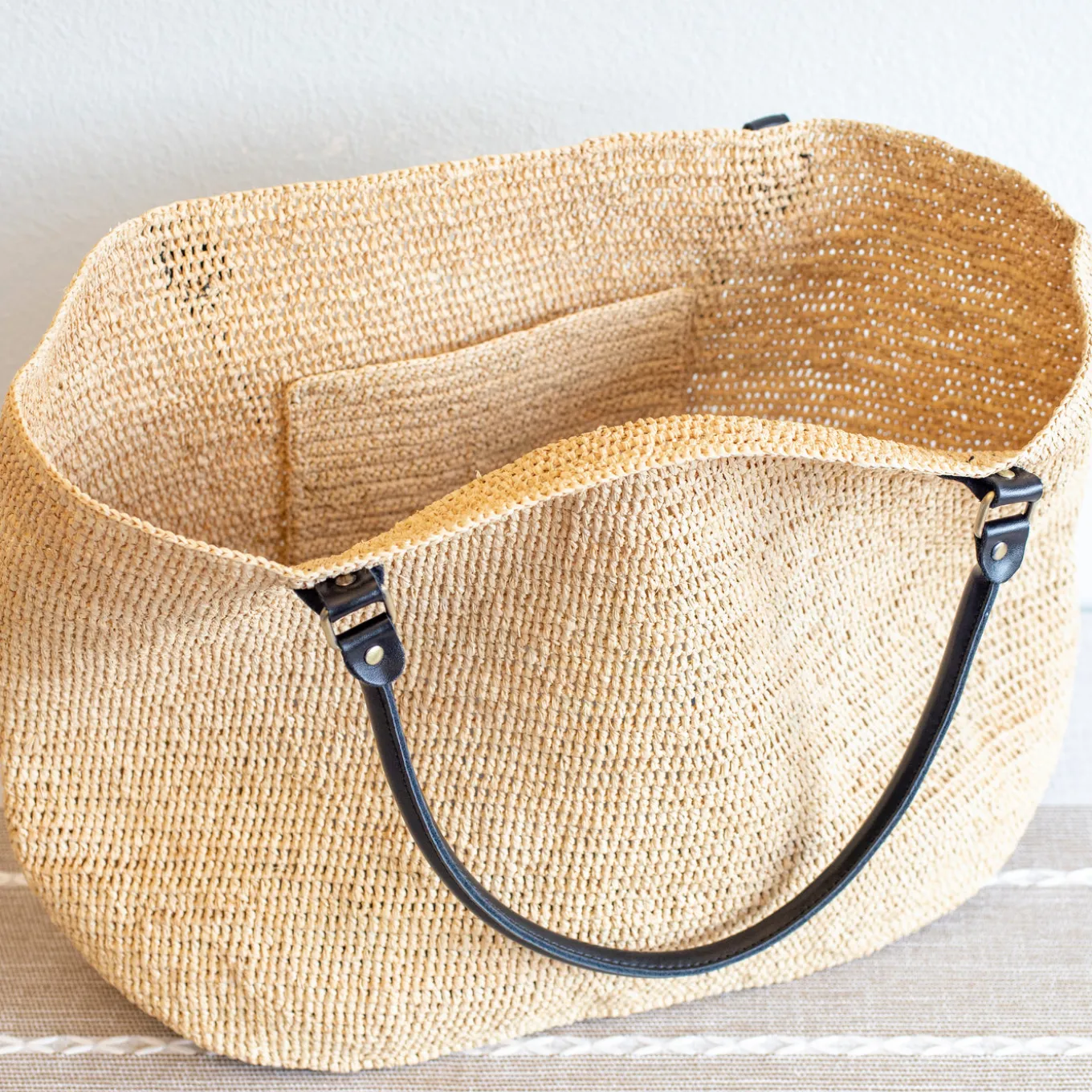 Elena Handbags Women's Large Soft Raffia Woven Summer Straw Tote