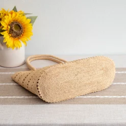 Elena Handbags Women's Large Soft Raffia Woven Summer Straw Tote