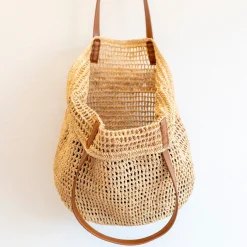 Elena Handbags Women's Large Soft Raffia Woven Summer Straw Tote