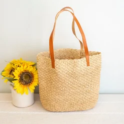 Elena Handbags Women's Soft Raffia Woven Summer Straw Tote