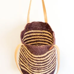 Elena Handbags Women's Soft Raffia Woven Summer Straw Tote with Genuine Leather Straps