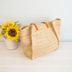 Elena Handbags Women's Soft Raffia Woven Summer Straw Tote