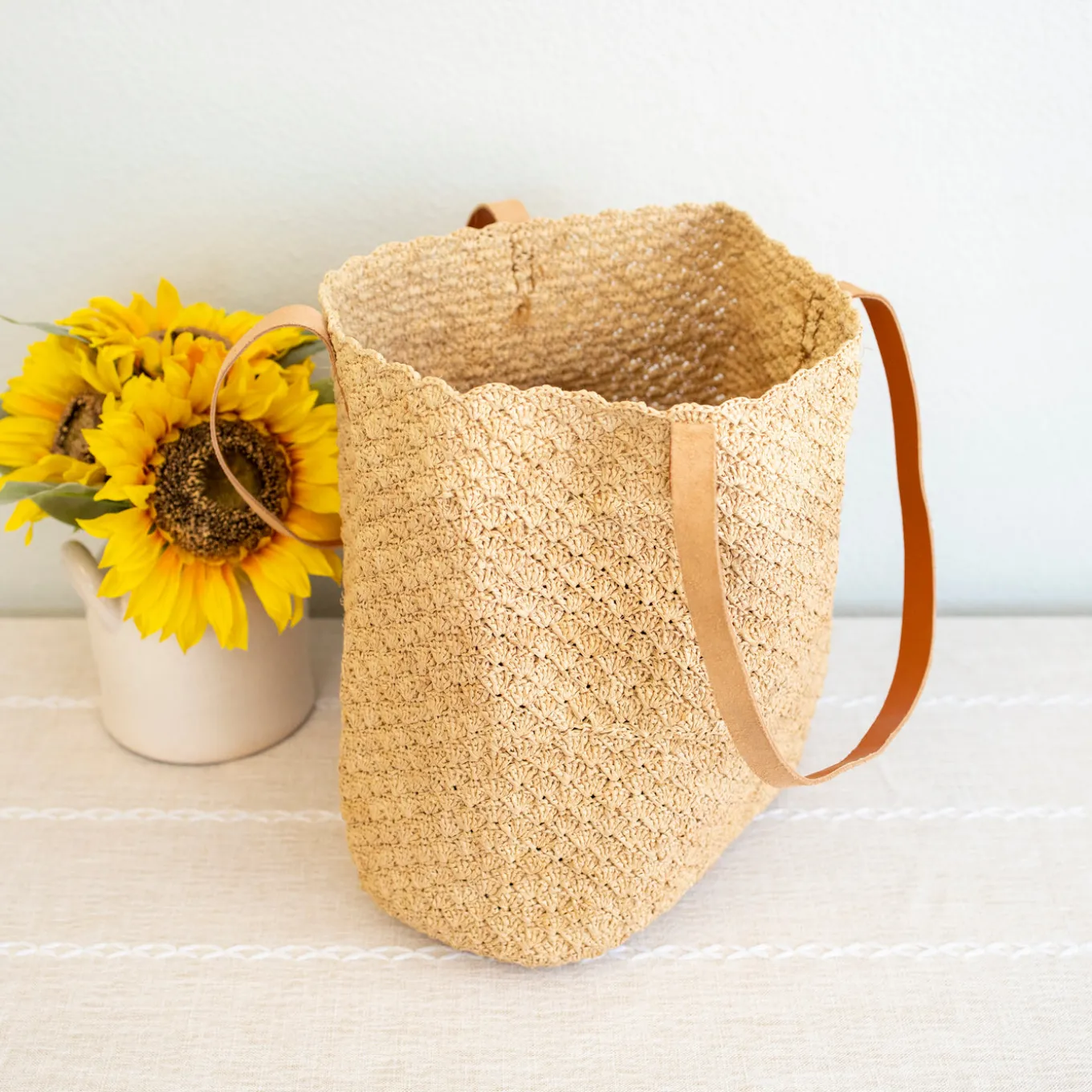 Elena Handbags Women's Soft Raffia Woven Summer Straw Tote