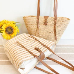 Elena Handbags Women's Woven Straw Market Tote Bag
