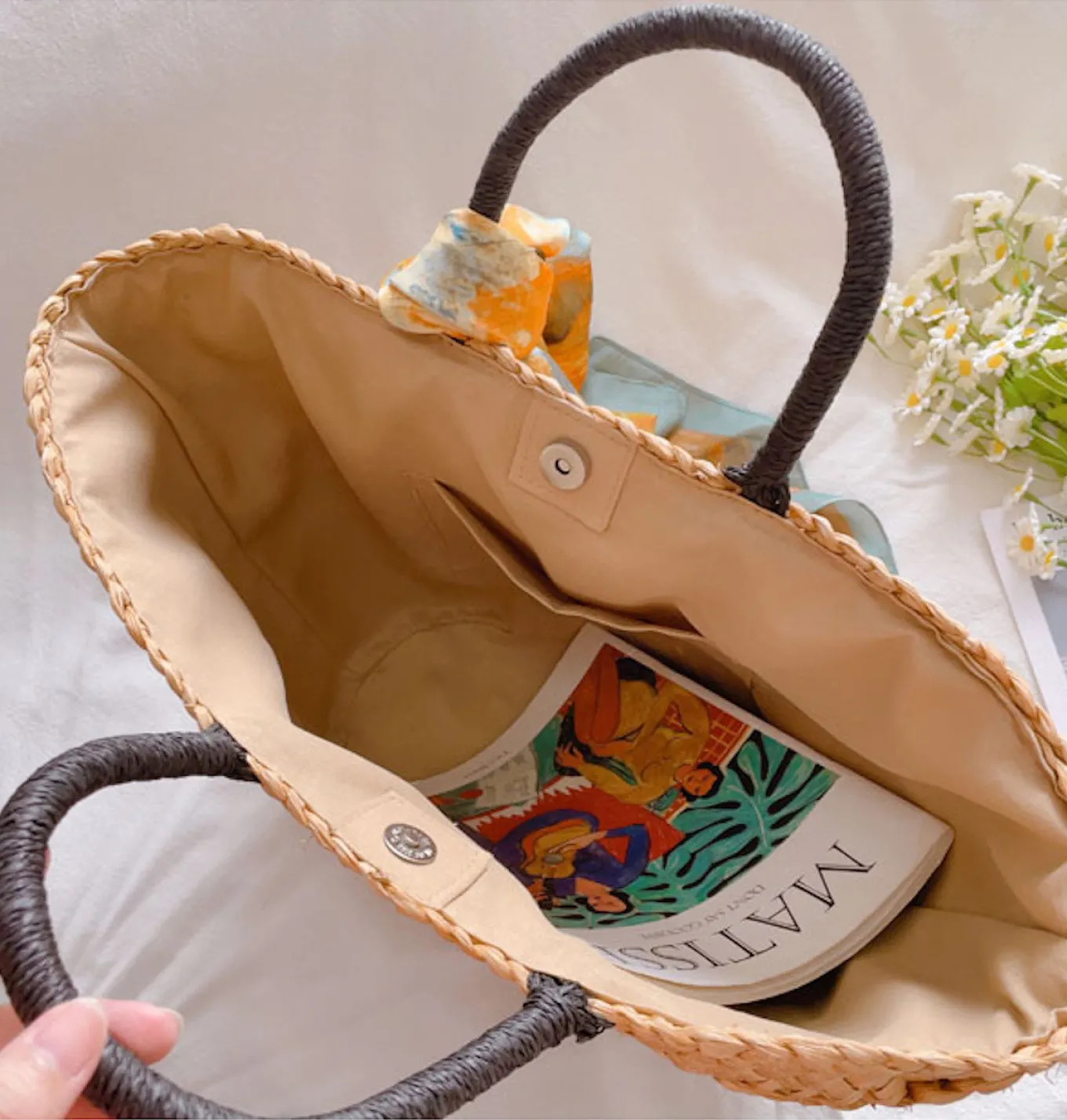 Elena Handbags Women's Woven Straw Summer Beach Tote