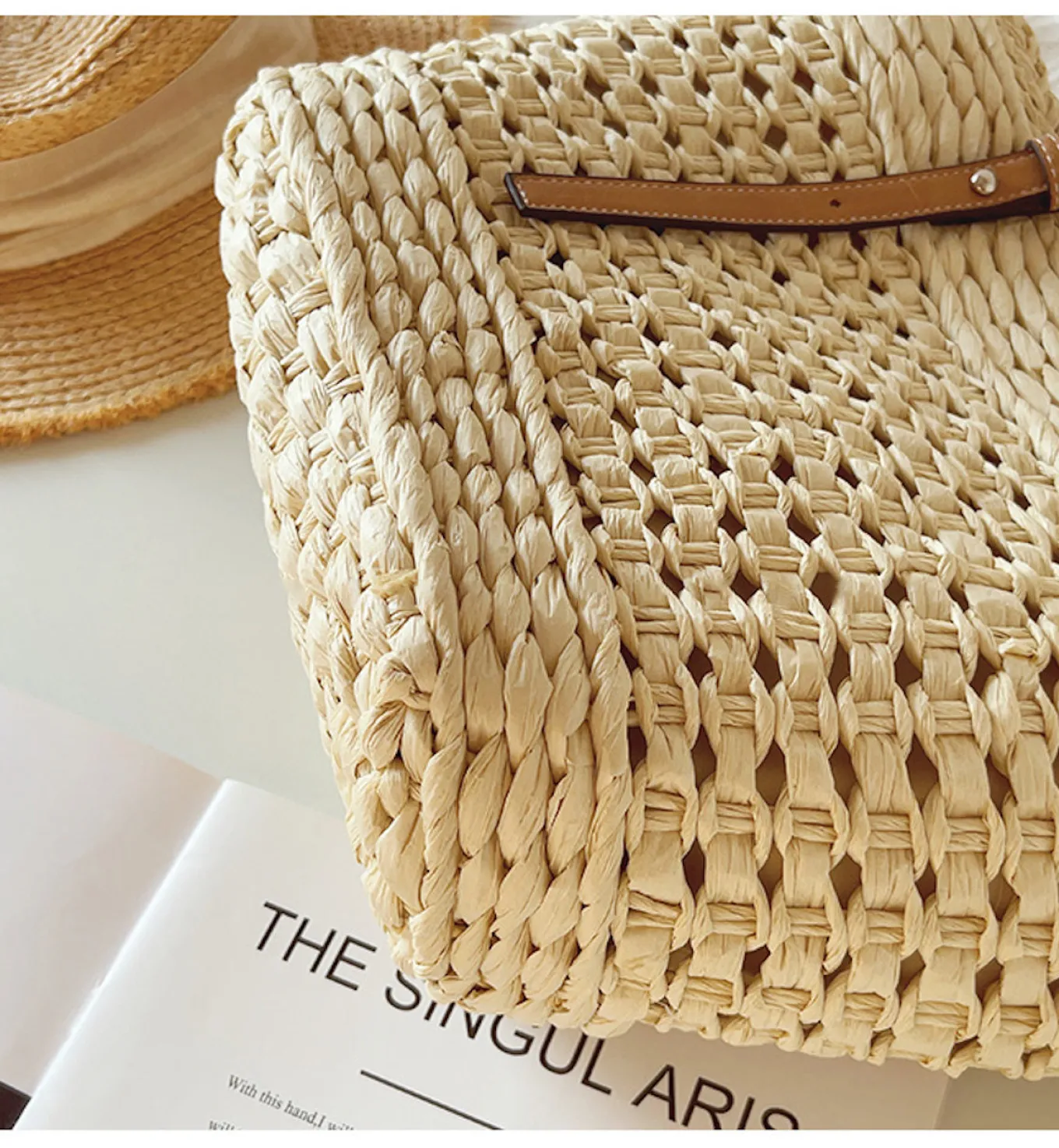 Elena Handbags Women's Woven Straw Market Tote Bag