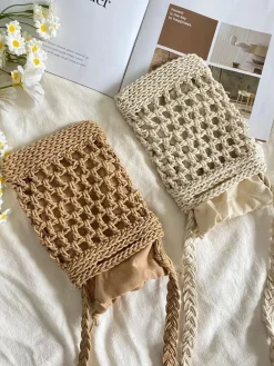 Elena Handbags Woven Crossbody Purse