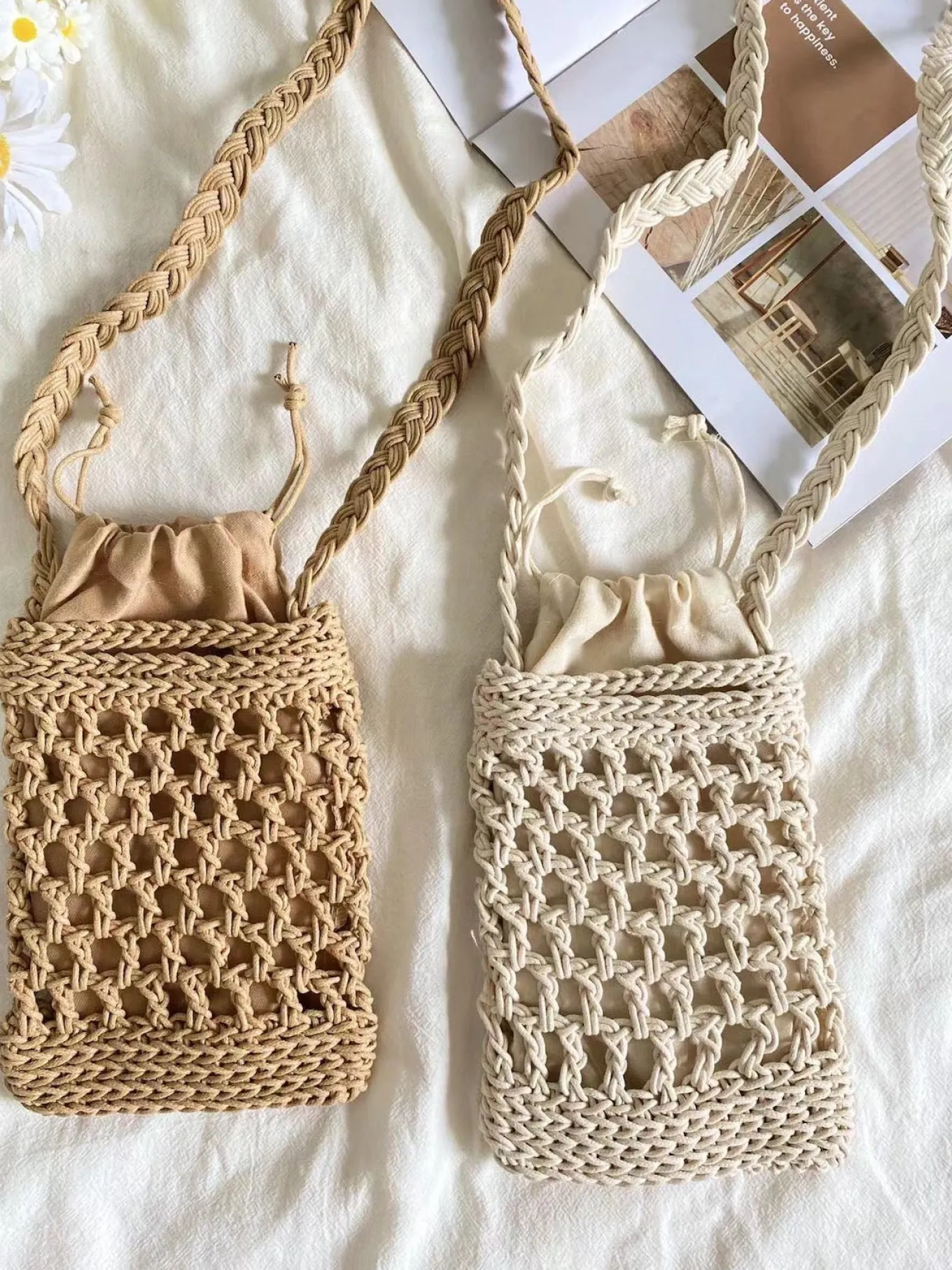 Elena Handbags Woven Crossbody Purse