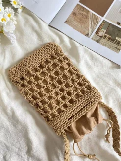 Elena Handbags Woven Crossbody Purse