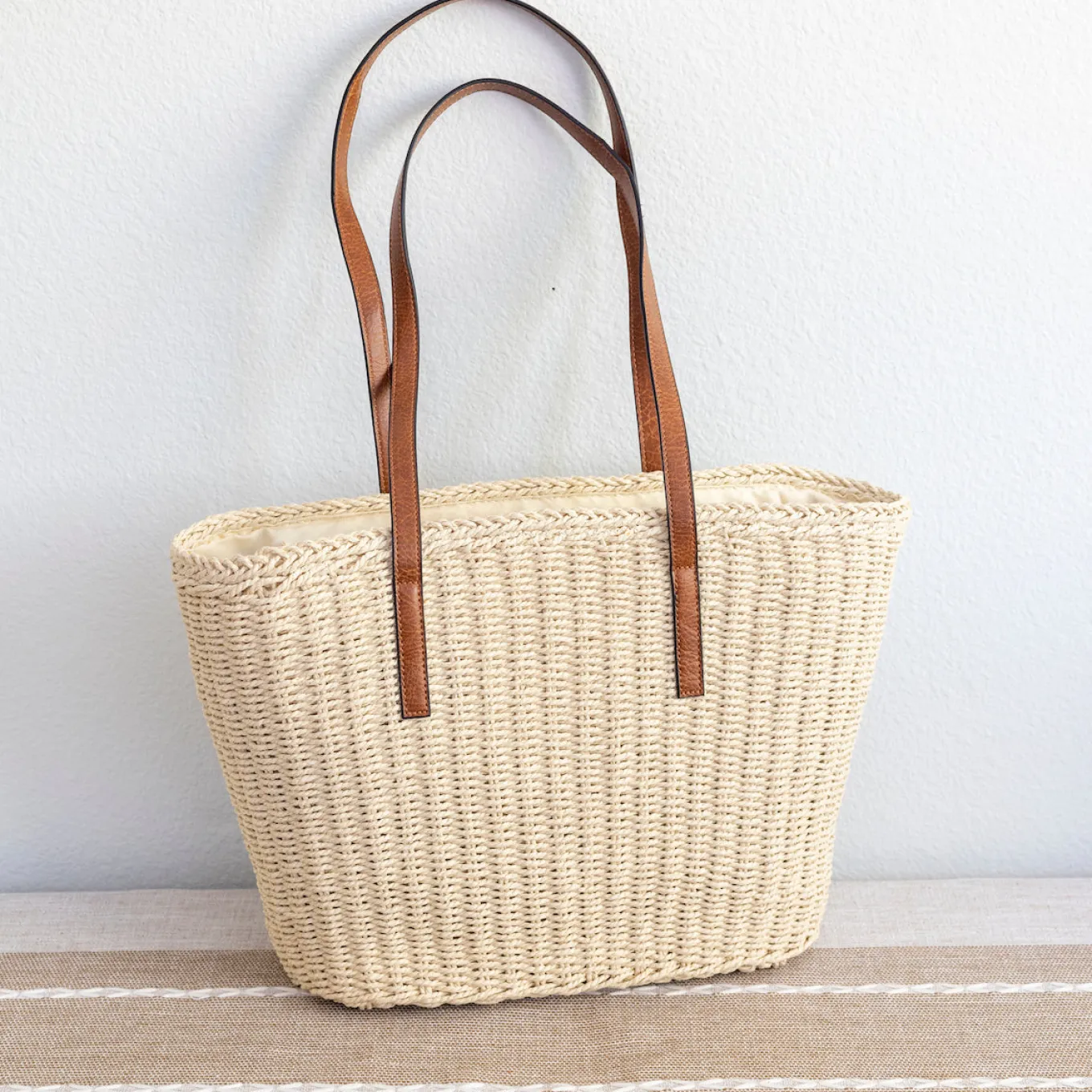 Elena Handbags Woven Straw Market Tote Summer Fashion Bag